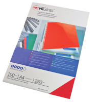 Copertine HiGloss per rilegatura - A4 - 250 gr - cartoncino lucido rosso - conf. 100 pezzi - GBC - CE020030 - 8019152801955 - DMwebShop