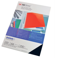 Copertine HiGloss per rilegatura - A4 - 250 gr - cartoncino lucido nero - conf. 100 pezzi - GBC - CE020010 - 8019152802006 - DMwebShop