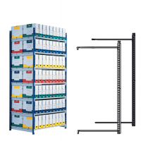 Scaffale RANG'ECO - modulo aggiunta - 5 ripiani - 100 x 70 x 200 cm - grigio - Paperflow - K605171 - 3660141140309 - DMwebShop
