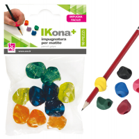Impugnature per matite - gomma - colori assortiti - conf. 10 pezzi - Ikona+ 11430