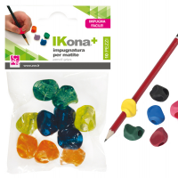 Impugnature per matite - gomma - colori assortiti - conf. 10 pezzi - Ikona+ - 11430 - 8004957114300 - DMwebShop