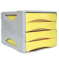 Cassettiera Keep Colour Pastel - 25 x 32 cm - cassetti 5 cm - grigio-giallo - Arda - 15P4PPASG - 8003438022967 - DMwebShop