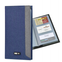 Portabiglietti in tessuto - 12 x 23 cm - capacita' 64 biglietti - blu - City Time 61511