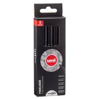 Astuccio Pin fineliner - nero - conf. 5 pezzi - Uni Mitsubishi - M PIN 5P1 - 8007404249426 - DMwebShop