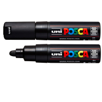 Marcatore a base d'acqua Uni Posca PC7M - punta tonda large - 4,5 - 5,5 mm - nero - Uni Mitsubishi - M PC7M N - 4902778228395 - DMwebShop