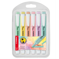 Astuccio evidenziatore Swing Cool Pastel - punta a scalpello - tratto 1 - 4 mm - colori assortiti - astuccio 6 pezzi - Stabilo - 275/6-08 - 4006381527453 - DMwebShop