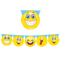 Festone sagomato - emoticons - 6 mt - Big Party - 60684. - 8020834606843 - DMwebShop