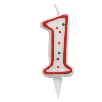 Candelina Zuccherino - numero 1 - h 8,5 cm - Big Party - CC6031 - 8020834060317 - DMwebShop