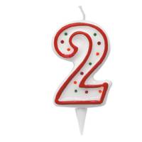 Candelina Zuccherino - numero 2 - h 8,5 cm - Big Party - CC6032 - 8020834060324 - DMwebShop