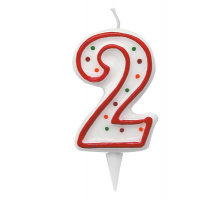 Candelina Zuccherino - numero 2 - h 8,5 cm - Big Party - CC6032 - 8020834060324 - DMwebShop