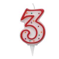 Candelina Zuccherino - numero 3 - h 8,5 cm - Big Party - CC6033 - 8020834060331 - DMwebShop