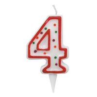 Candelina Zuccherino - numero 4 - h 8,5 cm - Big Party - CC6034 - 8020834060348 - DMwebShop
