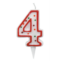 Candelina Zuccherino - numero 4 - h 8,5 cm - Big Party - CC6034 - 8020834060348 - DMwebShop