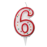 Candelina Zuccherino - numero 6 - h 8,5 cm - Big Party - CC6036 - 8020834060362 - DMwebShop