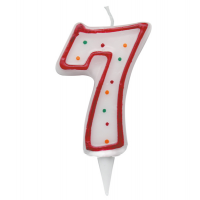 Candelina Zuccherino - numero 7 - h 8,5 cm - Big Party - CC6037 - 8020834060379 - DMwebShop