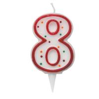 Candelina Zuccherino - numero 8 - h 8,5 cm - Big Party - CC6038 - 8020834060386 - DMwebShop