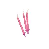 Candeline con supporto H 8 cm - rosa - conf. 12 pezzi - Big Party - 70401 - 8020834704013 - DMwebShop