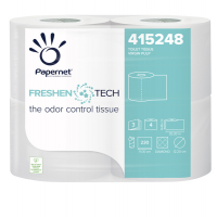 Carta igienica classica Freshen Tech - 3 veli - 15,5 gr - Ø 12,2 cm 9,5 cm x 25,3 mt - 230 strappi - pacco 4 rotoli - Papernet - 415248 - 8024929252489 - DMwebShop