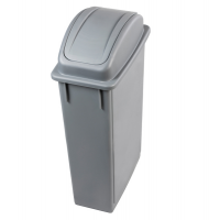 Contenitore Office per indifferenziata - con coperchio basculante - 29,5 x 52 x 83,5 cm - 90 lt - grigio - Medial International - 102210 - 8056324532668 - DMwebShop
