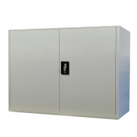 Armadio basso in metallo ad ante battenti - 1 ripiano regolabile - 100 x 45 x 100 cm - grigio - Bertesi