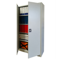 Armadio alto in metallo ad ante battenti - 4 ripiani regolabili - 100 x 45 x 200 cm - grigio - Bertesi - BA100G - DMwebShop