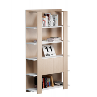 Libreria alta Concept - 5 ripiani - 100 x 38,6 x 198 cm - bianco-rovere - Artexport - 15110-C3 - DMwebShop