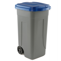 Bidone mobile - con chiusura a clip - 49 x 54 x 85 cm - 100 lt - grigio-blu - Mobil Plastic - 100/GRC-BLB - 8004331001004 - DMwebShop