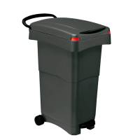 Bidone mobile a pedale - 40 x 65 x 81 cm - 80 lt - PPL - grigio - Mobil Plastic - 151/GRN - 8004331015148 - DMwebShop