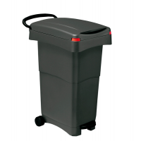 Bidone mobile a pedale - 40 x 65 x 81 cm - 80 lt - PPL - grigio - Mobil Plastic - 151/GRN - 8004331015148 - DMwebShop