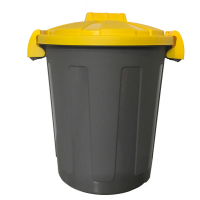 Contenitore portarifiuti Dusty - Ø 36 cm - altezza 45 cm - 25 lt - coperchio giallo - Mobil Plastic - 105/25-GIA - 8004331105269 - DMwebShop