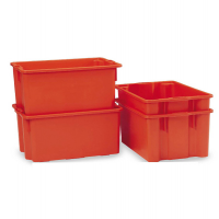 Contenitore a cassa aragosta - HDPE - 63 x 44 x 34 cm - 65 lt - arancio - Mobil Plastic