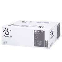 Asciugamani piegati a V - 22 x 21 cm - 18 gr - goffrata onda - bianco - conf. 15 pezzi da 266 - Papernet - 409039 - 8024929990398 - DMwebShop