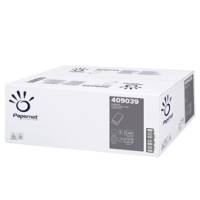 Asciugamani piegati a V - 22 x 21 cm - 18 gr - goffrata onda - bianco - conf. 15 pezzi da 266 - Papernet - 409039 - 8024929990398 - DMwebShop