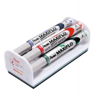 Marcatori Maxiflo + cancellino - punta conica 4 mm - colori assortiti - set 4 + 1 pezzi - Pentel
