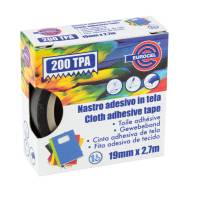 Nastro adesivo telato TPA 200 - 19 mm x 2,7 mt - nero - Eurocel - 016714194 - 8001814002077 - DMwebShop