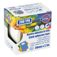 Nastro adesivo telato TPA 200 - 38 mm x 2,7 mt - bianco - Eurocel - 016014314 - 8001814001193 - DMwebShop