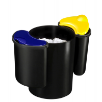 Cestino raccolta differenziata 516 - altezza 33,7 cm - Ø 26 cm - nero-giallo-blu - Cep - 1005160011 - 3462155160003 - DMwebShop