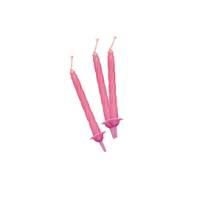 Candeline con supporto H 8 cm rosa - 22125
