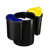 Cestino raccolta differenziata 516 altezza 33,7 cm diametro 26 cm nero giallo blu Cep 1005160011 - 18216