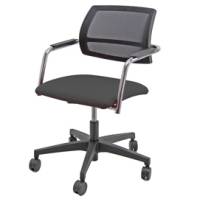 Poltroncina visitatore Lithium LTGN con braccioli inclusi nero - 12918