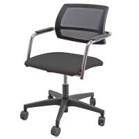 Poltroncina visitatore Lithium LTGN con braccioli inclusi nero - 12918