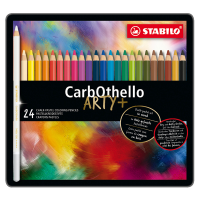 Matite colorate CarbOthello - tratto 4,4 mm - colori assortiti - astuccio in metallo 24 pezzi - Stabilo