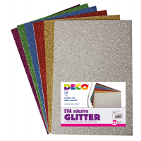 Gomma crepp glitter adesiva - 20 x 30 cm - colori assortiti - CWR - busta 10 fogli - Deco - 10401 - 8004957104011 - DMwebShop