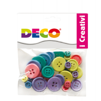 Bottoni - in legno - colori pastello - conf. 30 pezzi - Deco - 12028 - 8004957120288 - DMwebShop