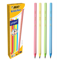 Matite grafite Evolution Stripes - colori assortiti - scatola 12 pezzi - Bic 918487