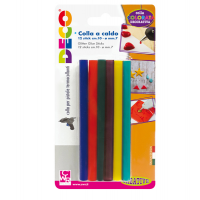 Colle stick per pistole mini colori assortiti - Ø 7 mm - lunghezza 10 cm - conf. 12 pezzi - Deco - 12070 - 8004957120707 - DMwebShop