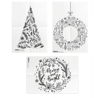 Stencil - foglio A2 - 'NATALE' - set 3 pezzi - Securit - WD-3A2-XM - 8719075284421 - DMwebShop