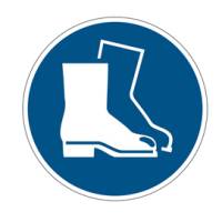 Pittogramma adesivo da terra Calzature di sicurezza obbligatorie diametro 43 cm - 22629