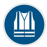 Pittogramma adesivo da terra Gilet di sicurezza obbligatorio diametro 43 cm - 22628