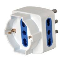 Adattatore triplo con spina 2P+T 16A - 2 prese bipasso 10-16A + 1 Schuko - Mkc - 492518066 - 8006012315899 - DMwebShop
